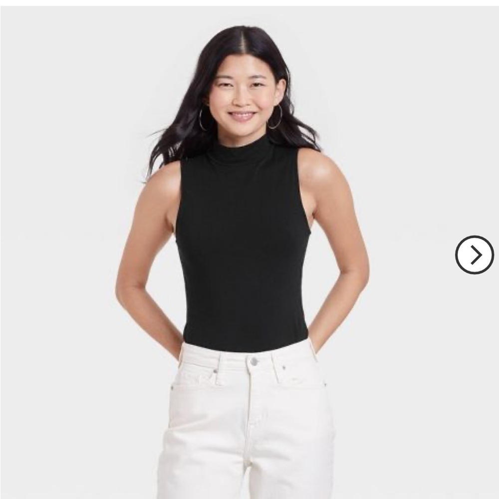 Women's Mock Turtleneck Tank Bodysuit - A New Day - NWT